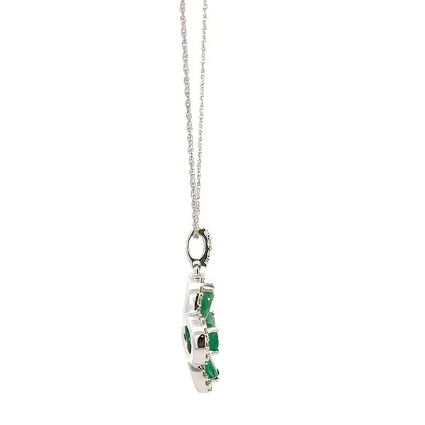 14K Emerald & Diamond Necklace Image 3 Kiefer Jewelers Lutz, FL