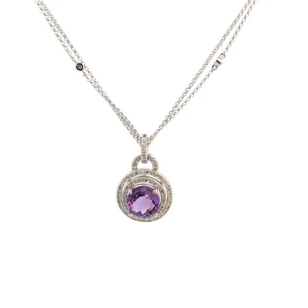 14KW Amethyst and Diamond Double Halo Pendant Kiefer Jewelers Lutz, FL