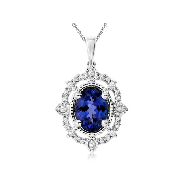 14KW Tanzanite and Diamond Vintage Style Pendant Kiefer Jewelers Lutz, FL