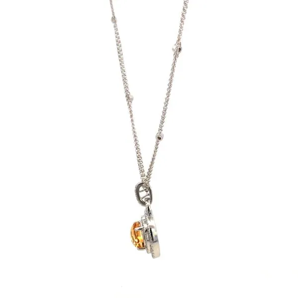 14KW Citrine and Diamond Double Halo Pendant Image 4 Kiefer Jewelers Lutz, FL