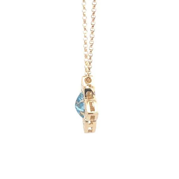 Roberto Coin 18KY Blue Topaz and Diamond Venetian Princess Carnevale Flower Necklace Image 4 Kiefer Jewelers Lutz, FL
