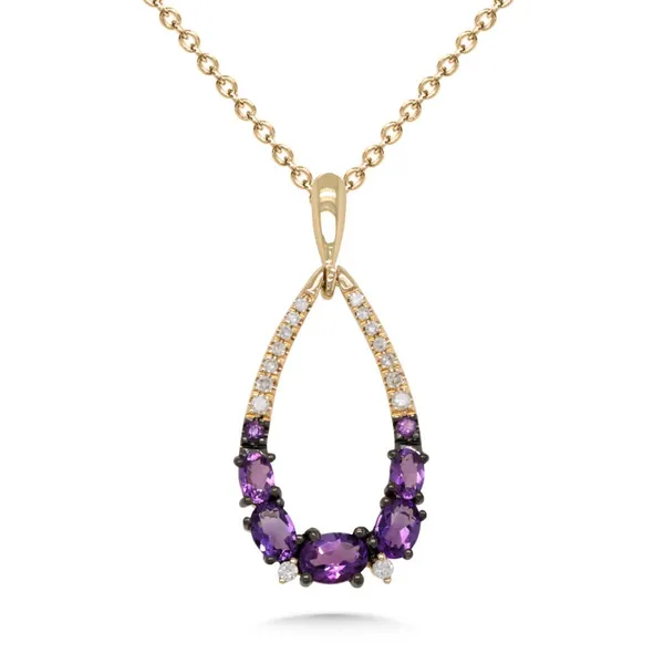 14KY Amethyst & Diamond Drop Pendant Kiefer Jewelers Lutz, FL