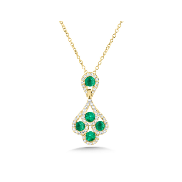 14KY Emerald and Diamond Drop Pendant Kiefer Jewelers Lutz, FL
