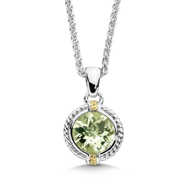 Sterling Silver and 18KY Green Amethyst Pendant Kiefer Jewelers Lutz, FL