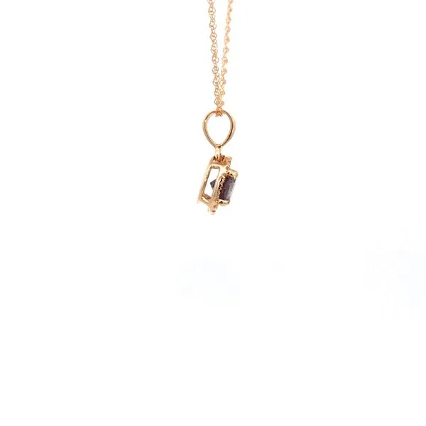 14KY Created Alexandrite and Diamond Halo Pendant Image 3 Kiefer Jewelers Lutz, FL