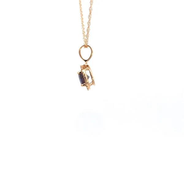 14KY Created Alexandrite and Diamond Halo Pendant Image 4 Kiefer Jewelers Lutz, FL