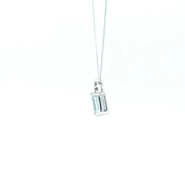 14K Diamond and Aquamarine Pendant Image 4 Kiefer Jewelers Lutz, FL