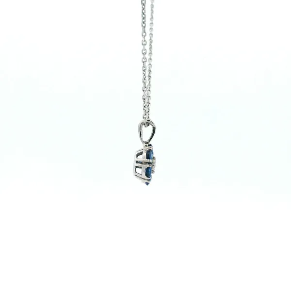 14KW Sapphire and Diamond Flower Pendant Image 3 Kiefer Jewelers Lutz, FL