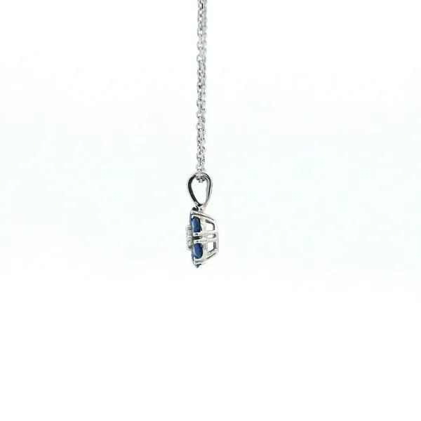 14KW Sapphire and Diamond Flower Pendant Image 4 Kiefer Jewelers Lutz, FL