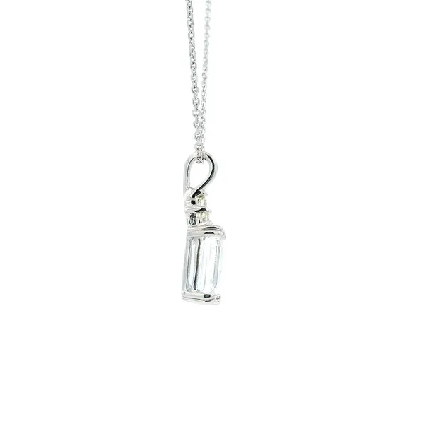 14KW Aqua Marine and Diamond Pendant Image 3 Kiefer Jewelers Lutz, FL