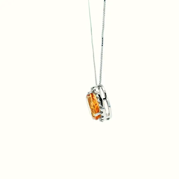 14KW Citrine and Diamond Halo Pendant Image 4 Kiefer Jewelers Lutz, FL