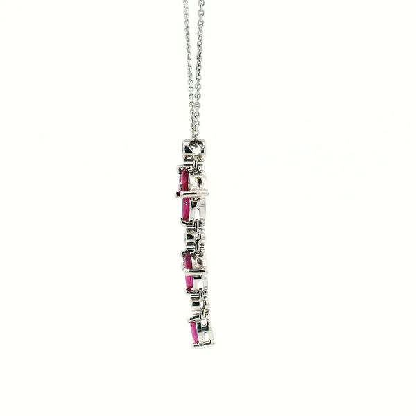 14KW Ruby and Diamond Drop Pendant Image 4 Kiefer Jewelers Lutz, FL
