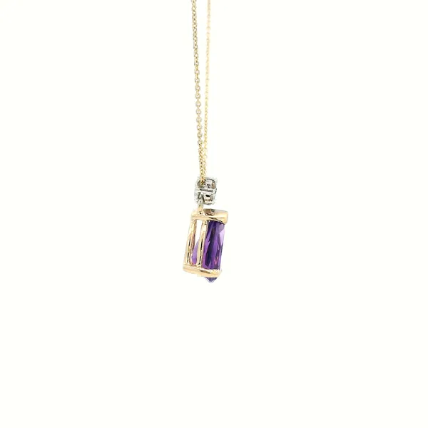 14K Diamond and Amethyst Pendant Necklace Image 3 Kiefer Jewelers Lutz, FL
