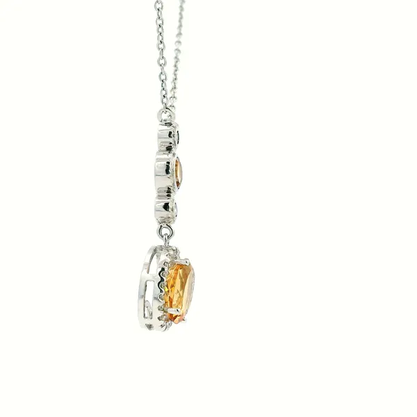 14KW Citrine and Diamond Antique Style Drop Pendant Image 3 Kiefer Jewelers Lutz, FL