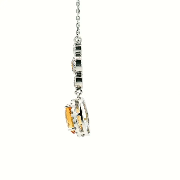 14KW Citrine and Diamond Antique Style Drop Pendant Image 4 Kiefer Jewelers Lutz, FL