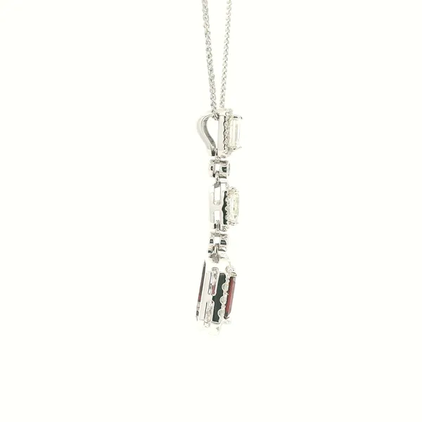 18KW Mozambique Ruby and Diamond Drop Pendant Image 3 Kiefer Jewelers Lutz, FL