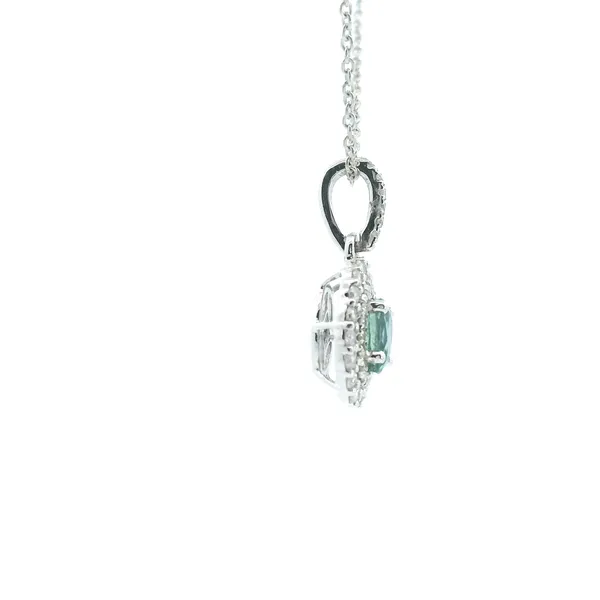 18KW Alexandrite and Diamond Double Halo Pendant Image 3 Kiefer Jewelers Lutz, FL