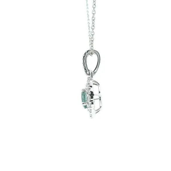 18KW Alexandrite and Diamond Double Halo Pendant Image 4 Kiefer Jewelers Lutz, FL