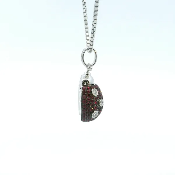 18K Ruby, Black Diamond and Diamond Lady Bug Pendant Image 3 Kiefer Jewelers Lutz, FL