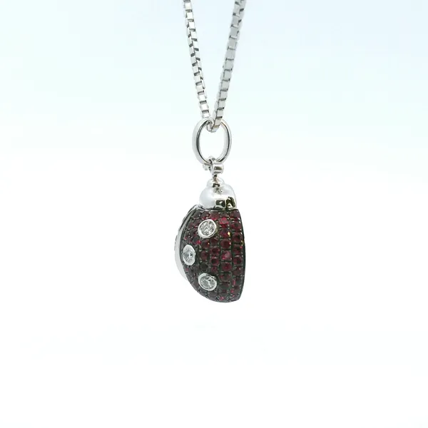 18K Ruby, Black Diamond and Diamond Lady Bug Pendant Image 4 Kiefer Jewelers Lutz, FL