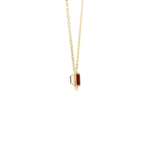 14KY Emerald Cut Ruby and Diamond Pendant Image 3 Kiefer Jewelers Lutz, FL