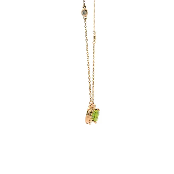 14KR Peridot and Diamond Necklace Image 3 Kiefer Jewelers Lutz, FL