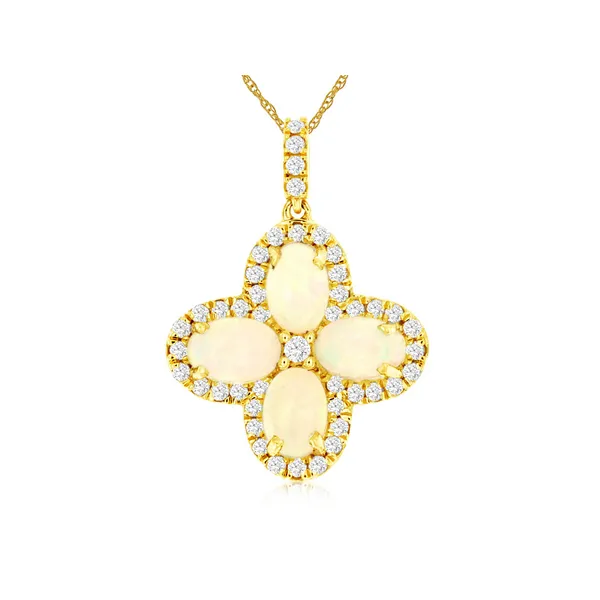 14KY Opal and Diamond Flower Pendant Kiefer Jewelers Lutz, FL
