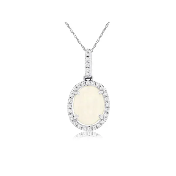14KW Opal and Diamond Halo Pendant Kiefer Jewelers Lutz, FL