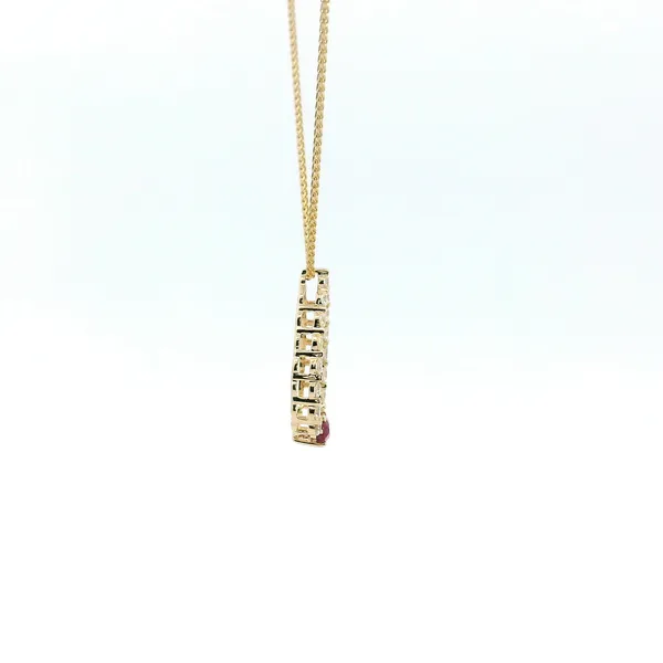 14KY Ruby and Diamond Oval Pendant Image 3 Kiefer Jewelers Lutz, FL