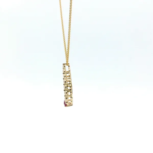 14KY Ruby and Diamond Oval Pendant Image 4 Kiefer Jewelers Lutz, FL