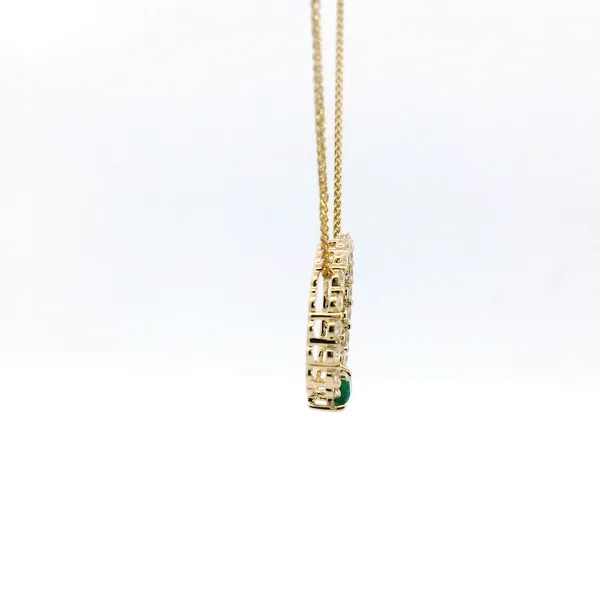14KY Emerald and Diamond Circle Pendant Image 3 Kiefer Jewelers Lutz, FL