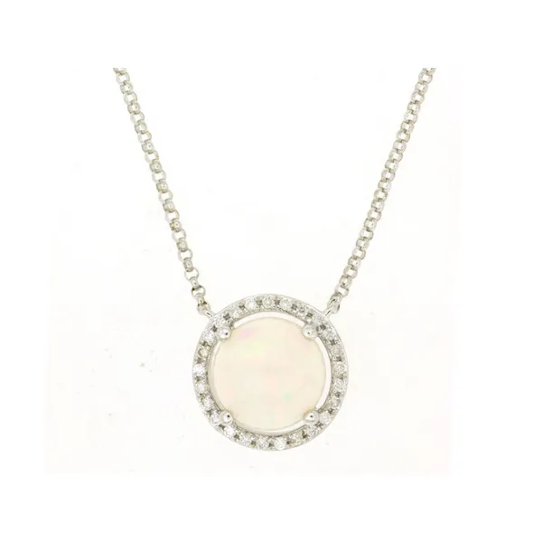 14KW Opal and Diamond Halo Pendant Kiefer Jewelers Lutz, FL