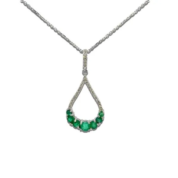 14K Diamond and Emerald Pendant Necklace Kiefer Jewelers Lutz, FL