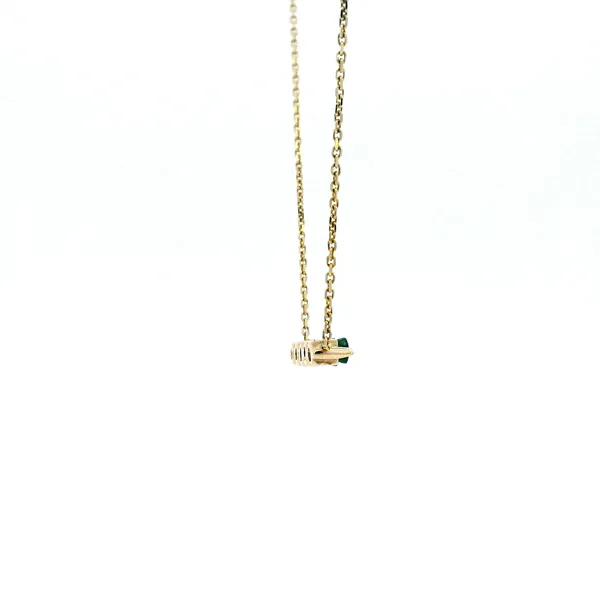 14KY Emerald and Diamond Bar Necklace Image 3 Kiefer Jewelers Lutz, FL