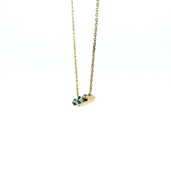 14KY Emerald and Diamond Bar Necklace Image 4 Kiefer Jewelers Lutz, FL