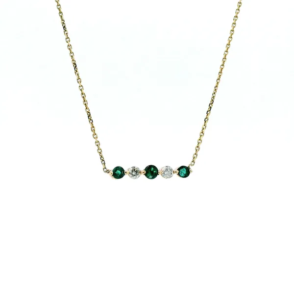14KY Emerald and Diamond Bar Necklace Kiefer Jewelers Lutz, FL