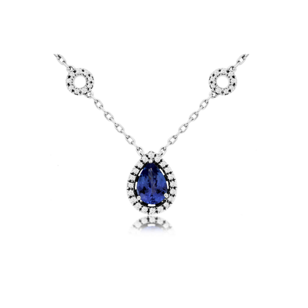 14KW Tanzanite and Diamond Tear Drop Necklace Kiefer Jewelers Lutz, FL