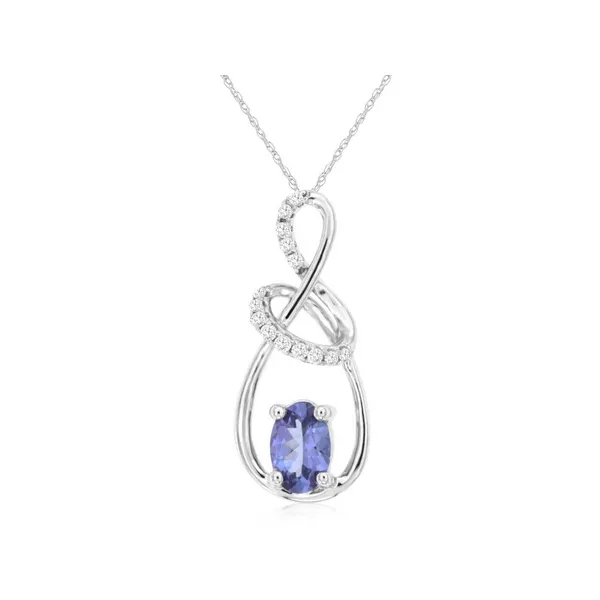 14KW Tanzanite and Diamond Swirl Pendant Kiefer Jewelers Lutz, FL