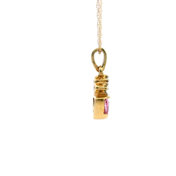 14KY Pink Sapphire and Diamond Pendant Image 3 Kiefer Jewelers Lutz, FL
