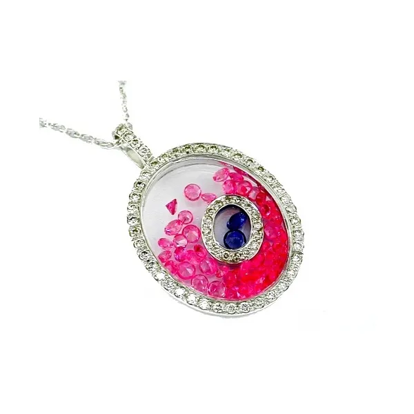14KW Floating Sapphire and Diamond Pendant Kiefer Jewelers Lutz, FL