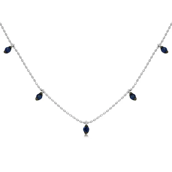 14KW Sapphire Dangle Station Necklace Kiefer Jewelers Lutz, FL