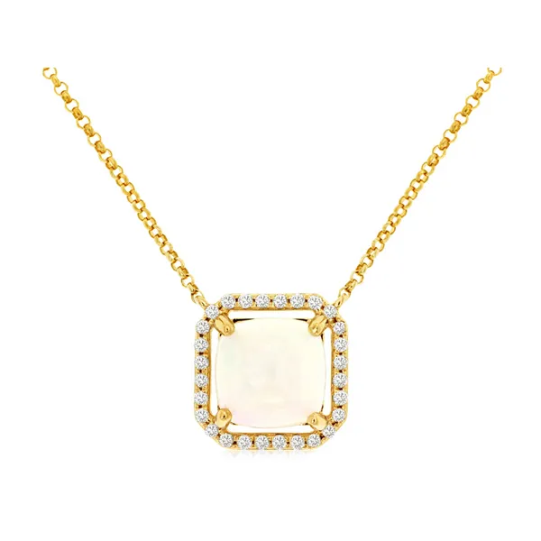 14KY Opal and Diamond Halo Pendant Kiefer Jewelers Lutz, FL
