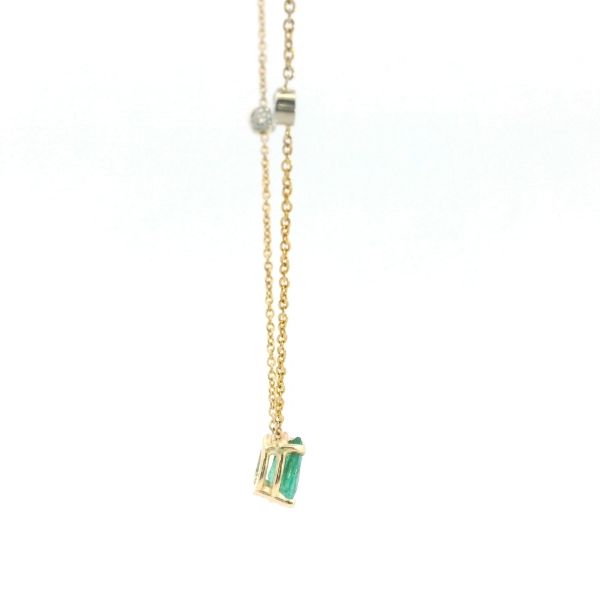 18KY Emerald & Diamond Necklace Image 3 Kiefer Jewelers Lutz, FL