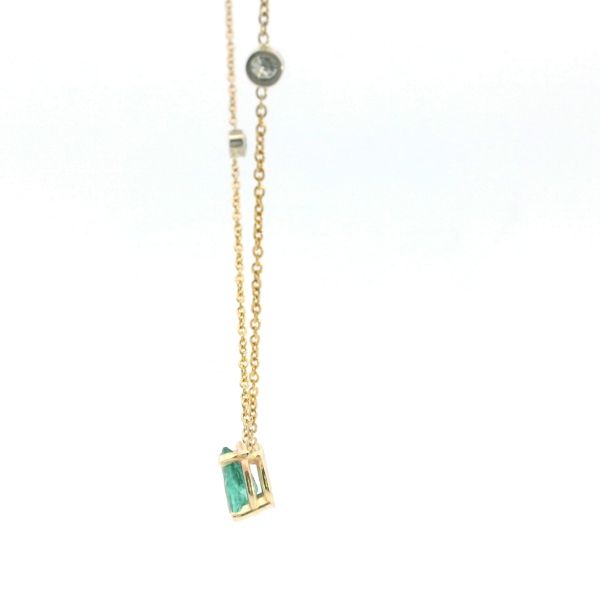 18KY Emerald & Diamond Necklace Image 4 Kiefer Jewelers Lutz, FL