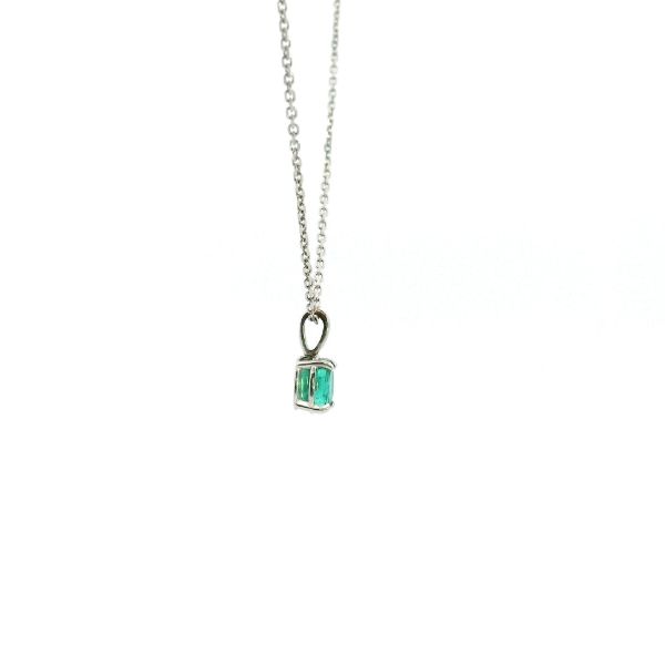 14KW 0.46CT Oval Emerald Solitaire Pendant Image 3 Kiefer Jewelers Lutz, FL