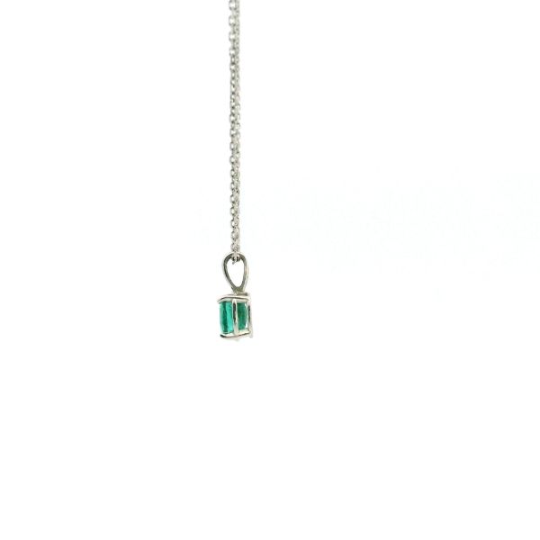 14KW 0.46CT Oval Emerald Solitaire Pendant Image 4 Kiefer Jewelers Lutz, FL