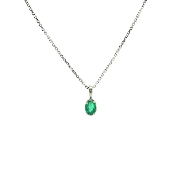 14KW 0.46CT Oval Emerald Solitaire Pendant Kiefer Jewelers Lutz, FL