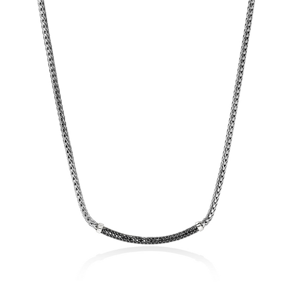 John Hardy Essential Pavé Necklace, Sterling Silver, Gemstones Kiefer Jewelers Lutz, FL