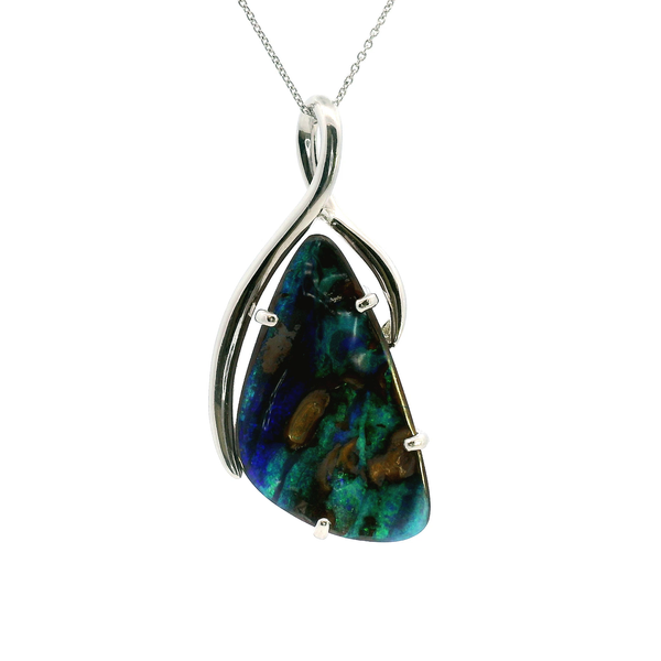 14KW Boulder Opal Freeform Pendant Kiefer Jewelers Lutz, FL