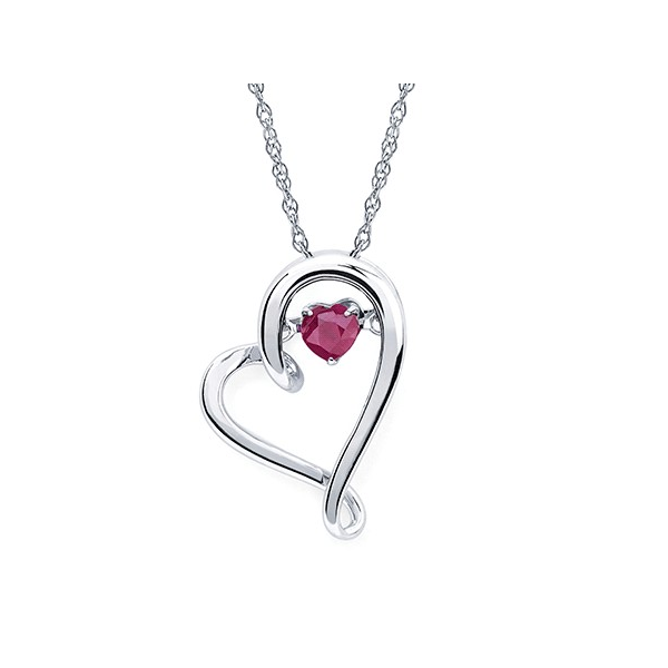 SS .33CTW Shimmering Ruby Heart Pendant Kiefer Jewelers Lutz, FL